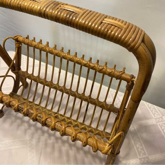 Vintage Wicker Magazine Rack - Picture 5 of 14